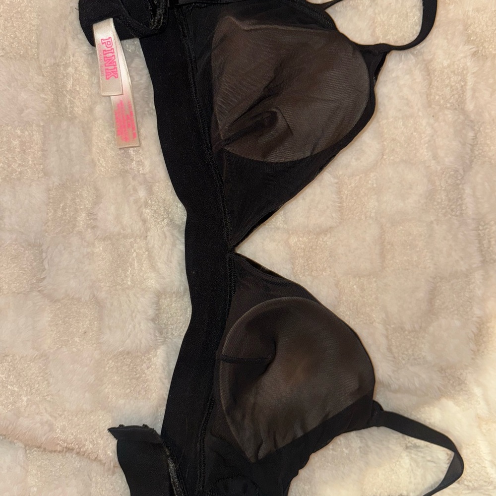 PINK Victoria's Secret Black Velvet Bra